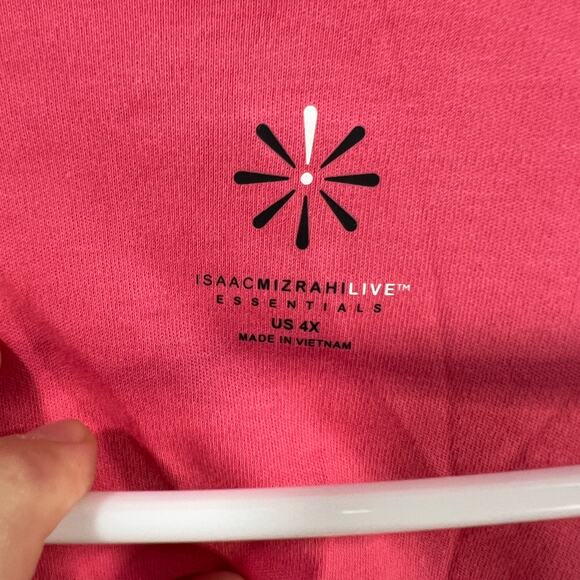 Isaac Mizrahi LIVE! Essentials Pima Cotton Cardigan Strawberry Pink Size 4X - Picture 3 of 10
